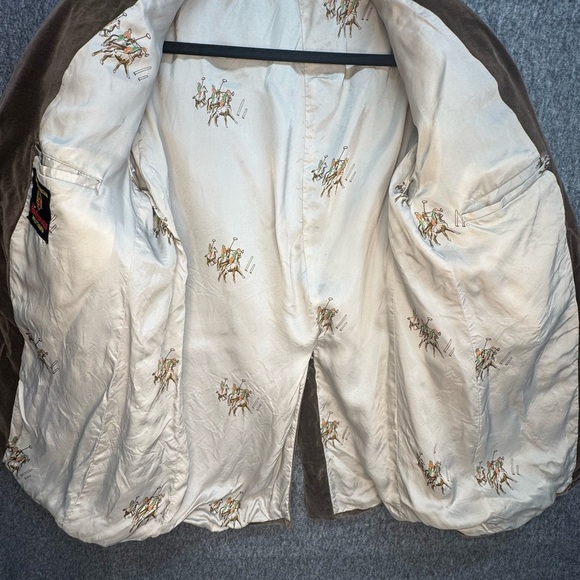 vintage 70s velvet blazer‎ jacket equestrian brown sz 40 - Picture 9 of 11